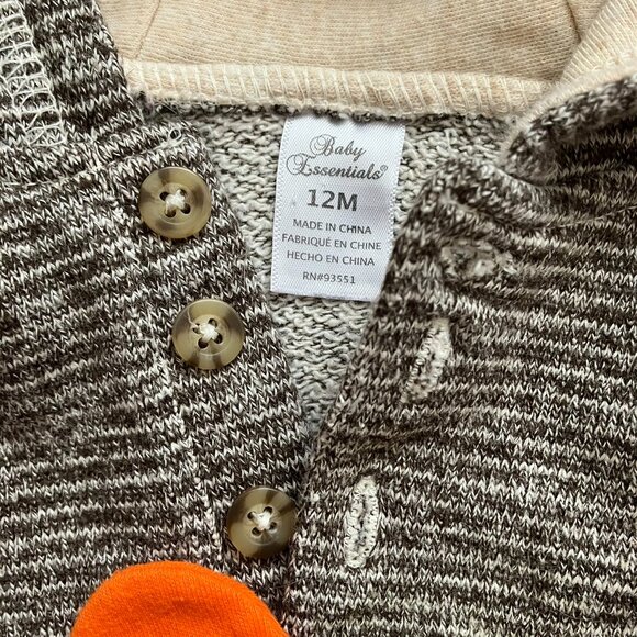 Baby Essentials 12M Turkey Holiday Hoodie | GUC Fall Thanksgiving - Picture 5 of 15